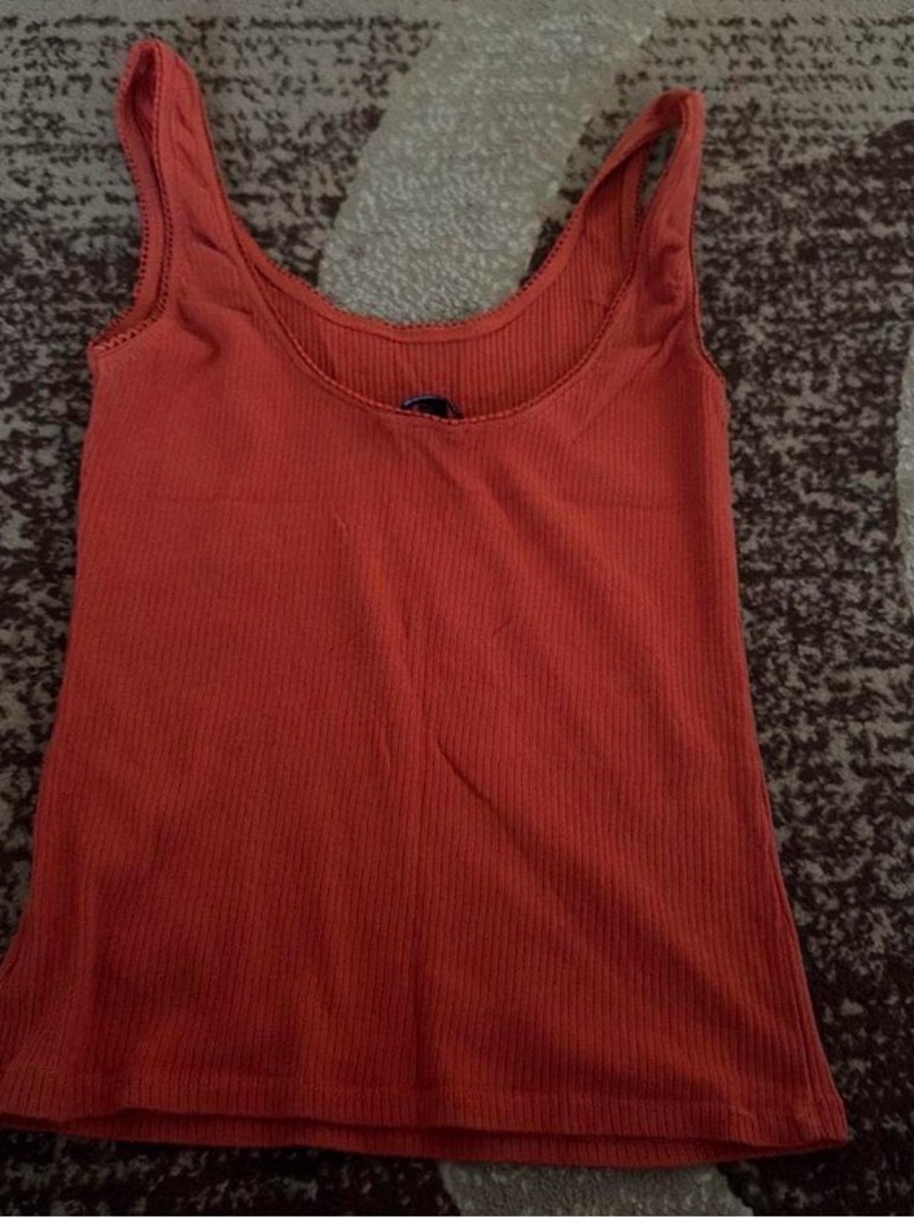 Ambiance Ribbed Scoop Tank - Rust - Picture 2 of 3